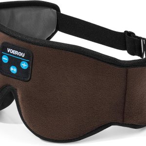 voerou sleep headphones, wireless bluetooth sleep mask with adjustable strap and ultra thin stereo speakers, soft comfortable sleeping headphones eye mask for sleep travel meditation, cool tech gadget visit the voerou store
