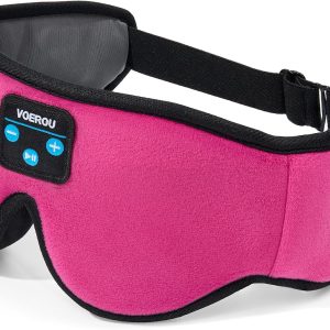 voerou 3d sleep mask for men women, sleeping headphones for side sleepers, wireless bluetooth sleep headphones eye mask with comfortable fabric and ultra thin speakers for sleeping travel essential visit the voerou store
